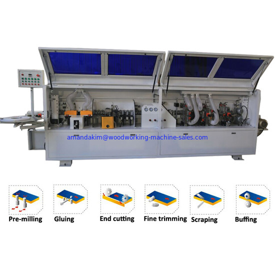 PVC edge banding straight full automatic edge banding machine KC307P with pre-milling function