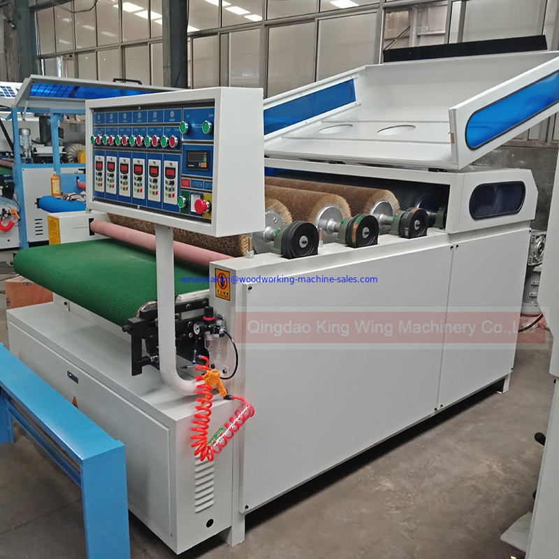 KC1000-5P floor wood grain making machine with wire brush rollers and dupont brush roller